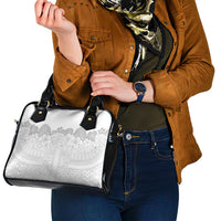 Samoa Lotu Tamaiti Shoulder Handbag White Sunday Polynesian Pattern With Tropical Flowers