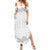 Samoa Lotu Tamaiti Summer Maxi Dress White Sunday Polynesian Pattern With Tropical Flowers