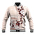 Bula Fiji Language Week Baseball Jacket Fijian Tapa Pattern With Tagimoucia Flower