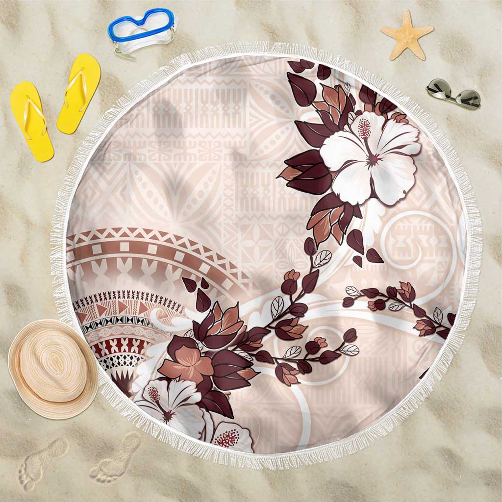 Bula Fiji Language Week Beach Blanket Fijian Tapa Pattern With Tagimoucia Flower