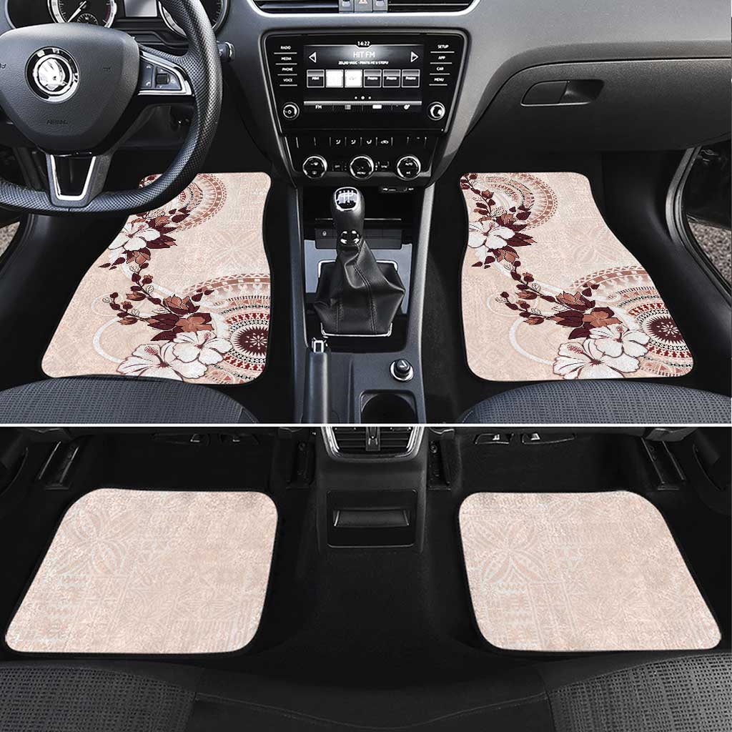 Bula Fiji Language Week Car Mats Fijian Tapa Pattern With Tagimoucia Flower