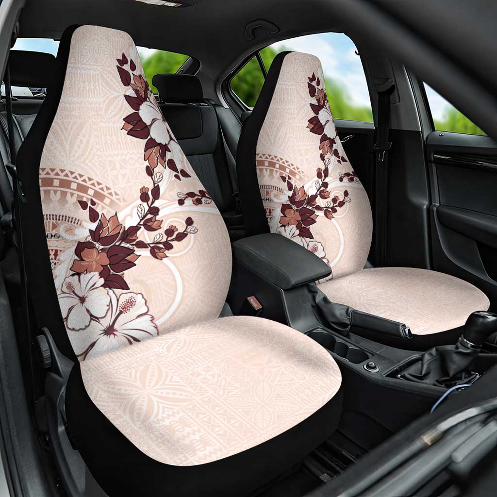 Bula Fiji Language Week Car Seat Cover Fijian Tapa Pattern With Tagimoucia Flower