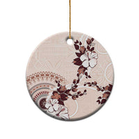 Bula Fiji Language Week Ceramic Ornament Fijian Tapa Pattern With Tagimoucia Flower LT05 - Polynesian Pride