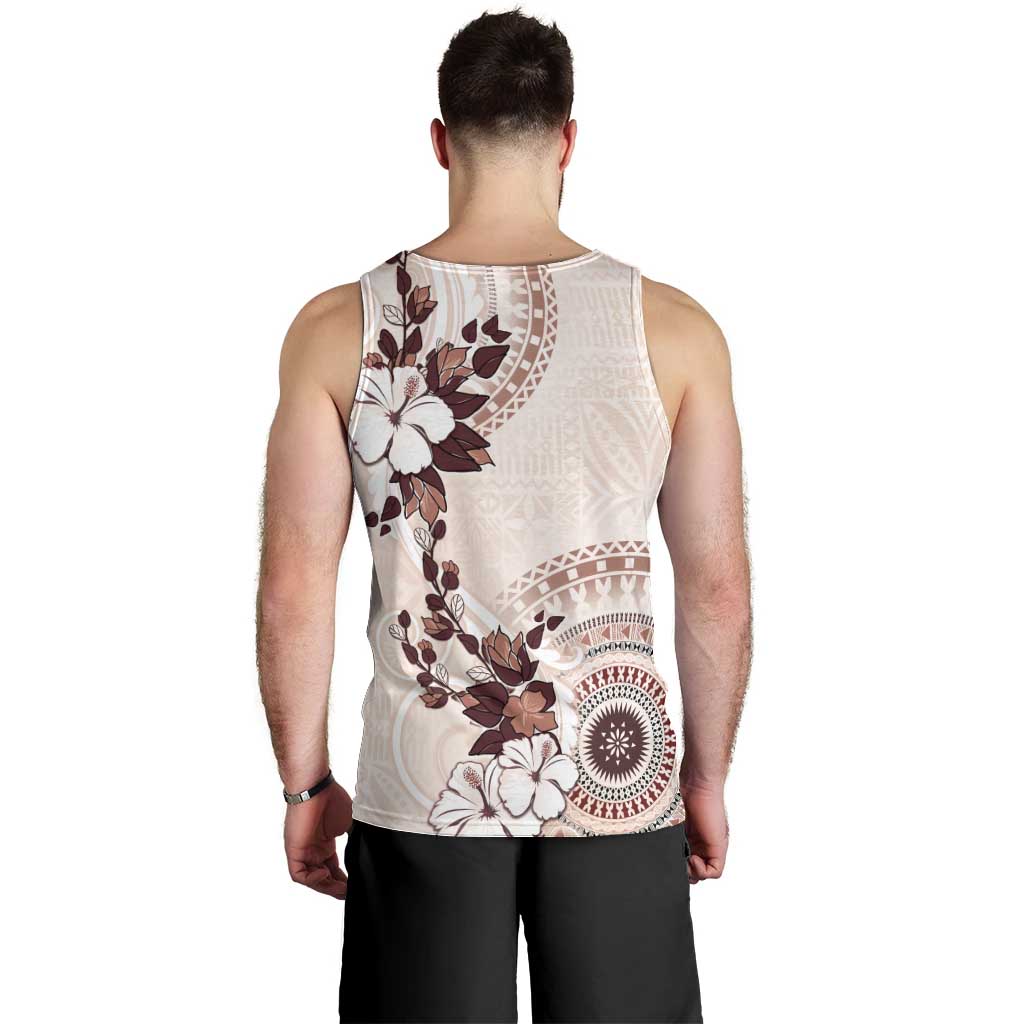 Bula Fiji Language Week Men Tank Top Fijian Tapa Pattern With Tagimoucia Flower