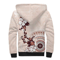 Bula Fiji Language Week Sherpa Hoodie Fijian Tapa Pattern With Tagimoucia Flower