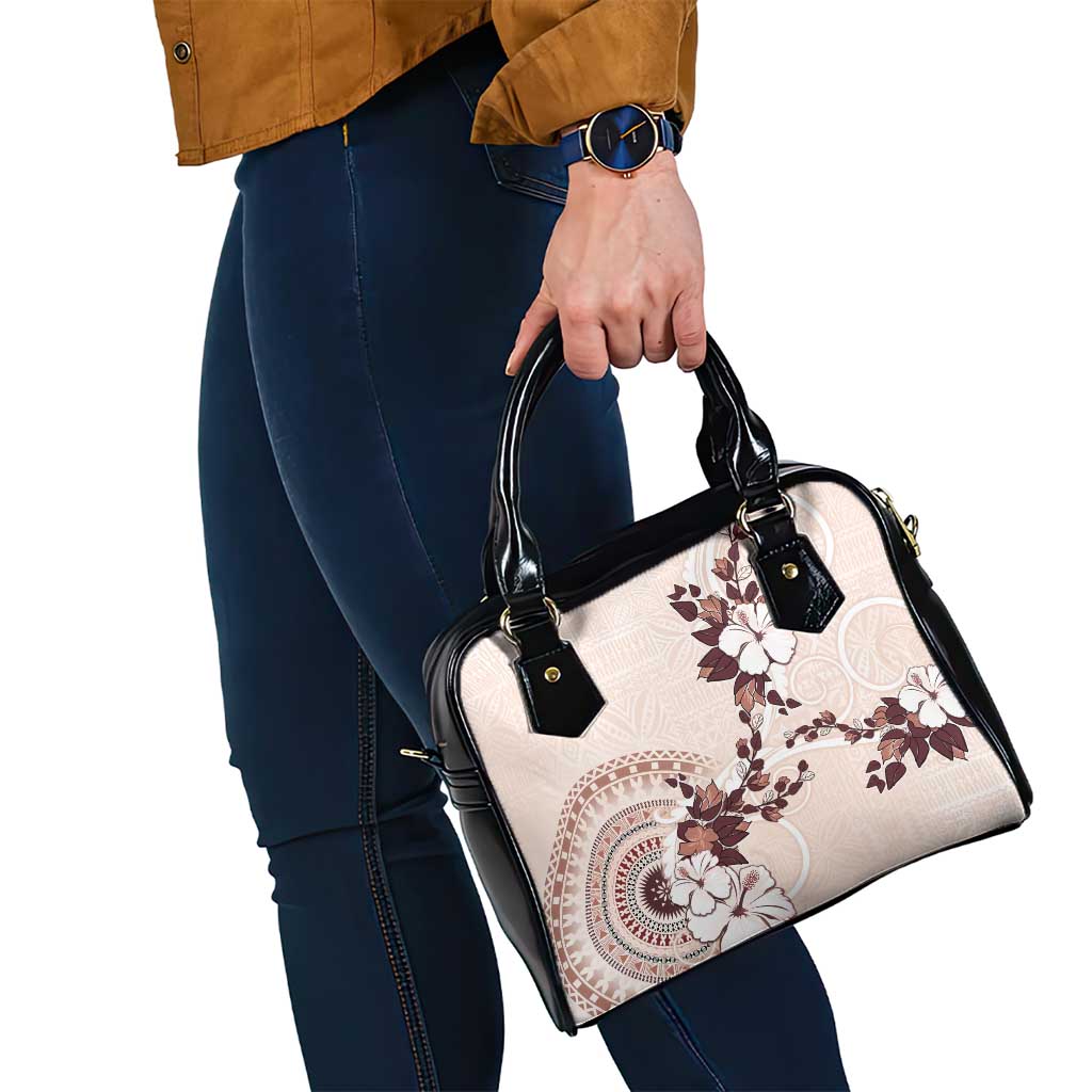 Bula Fiji Language Week Shoulder Handbag Fijian Tapa Pattern With Tagimoucia Flower
