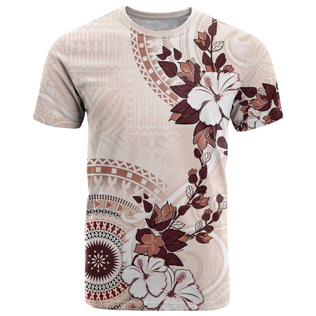 Bula Fiji Language Week T Shirt Fijian Tapa Pattern With Tagimoucia Flower