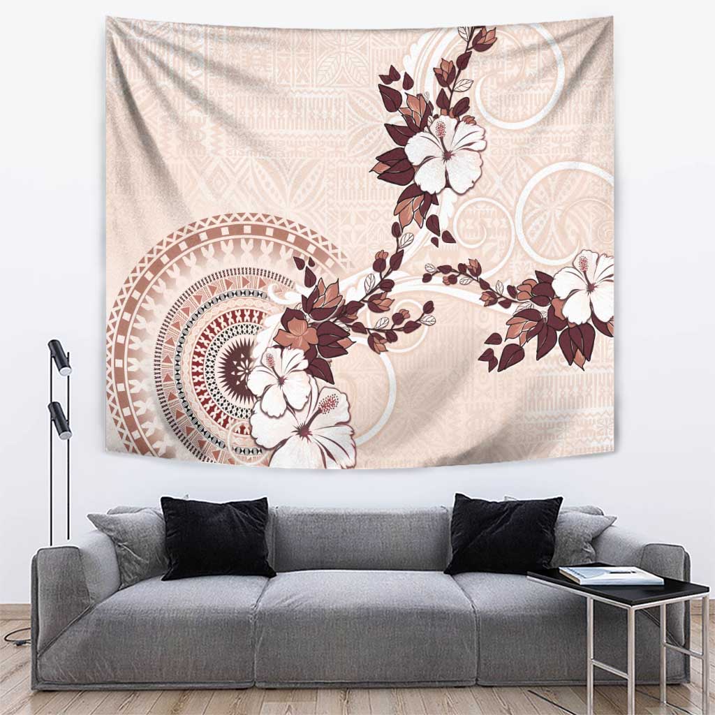 Bula Fiji Language Week Tapestry Fijian Tapa Pattern With Tagimoucia Flower