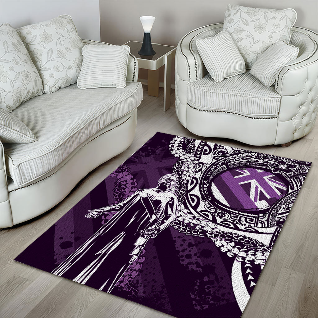 Hawaii Queen Liliuokalani Area Rug Hawaiian Maile Lei Flag Style LT05 - Polynesian Pride