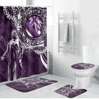 Hawaii Queen Liliuokalani Bathroom Set Hawaiian Maile Lei Flag Style LT05 Bathroom Set (4 pcs) Purple - Polynesian Pride