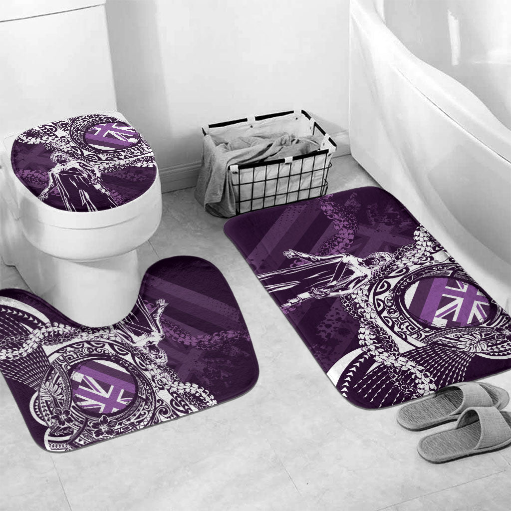 Hawaii Queen Liliuokalani Bathroom Set Hawaiian Maile Lei Flag Style LT05 Mat Set Only (3 pcs) One Size Purple - Polynesian Pride