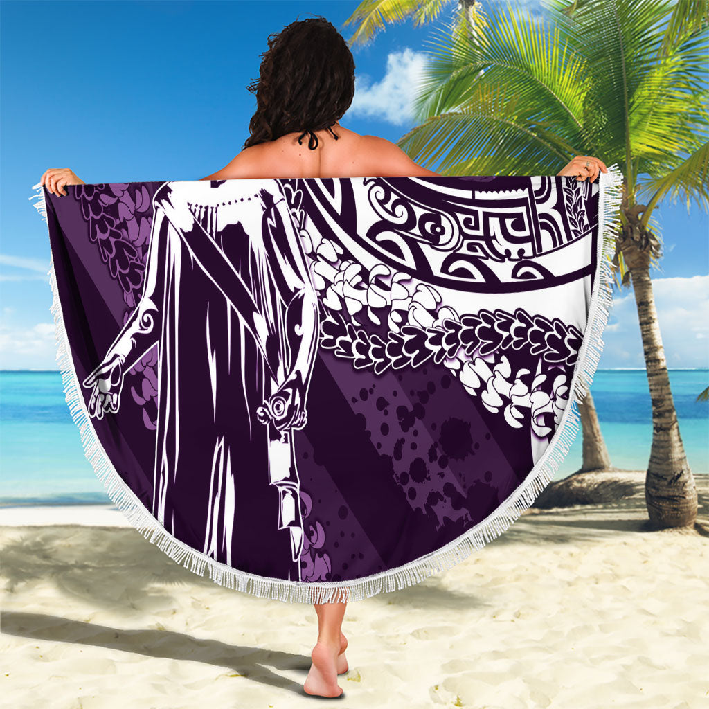 Hawaii Queen Liliuokalani Beach Blanket Hawaiian Maile Lei Flag Style LT05 - Polynesian Pride