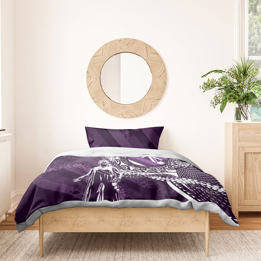 Hawaii Queen Liliuokalani Bedding Set Hawaiian Maile Lei Flag Style LT05 - Polynesian Pride