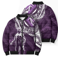 Hawaii Queen Liliuokalani Bomber Puffer Jacket Hawaiian Maile Lei Flag Style LT05 - Polynesian Pride