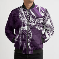 Hawaii Queen Liliuokalani Bomber Puffer Jacket Hawaiian Maile Lei Flag Style LT05 - Polynesian Pride