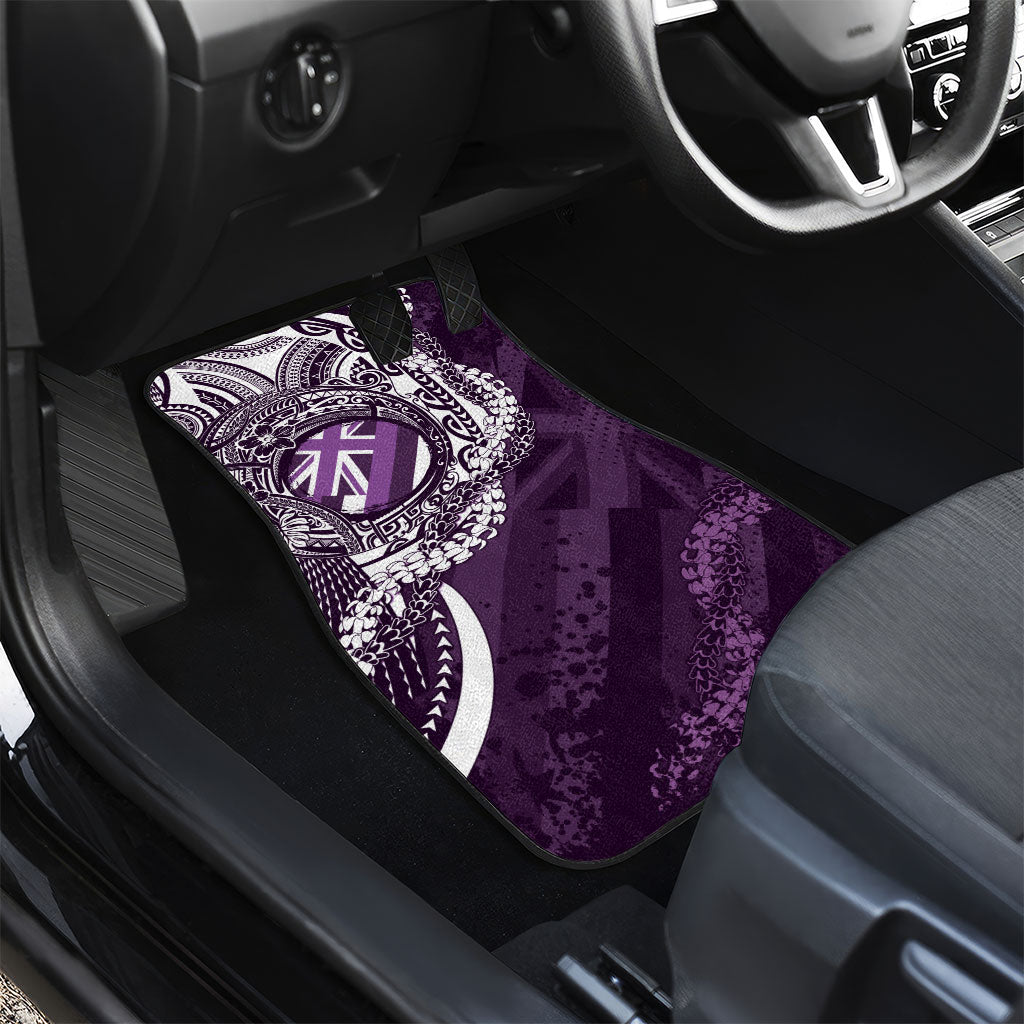 Hawaii Queen Liliuokalani Car Mats Hawaiian Maile Lei Flag Style LT05 - Polynesian Pride