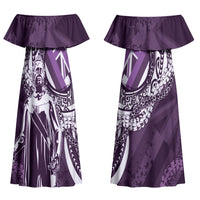 Hawaii Queen Liliuokalani Couples Matching Off Shoulder Maxi Dress and Hawaiian Shirt Hawaiian Maile Lei Flag Style LT05 - Polynesian Pride