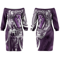 Hawaii Queen Liliuokalani Couples Matching Off The Shoulder Long Sleeve Dress and Long Sleeve Button Shirt Hawaiian Maile Lei Flag Style LT05 - Polynesian Pride