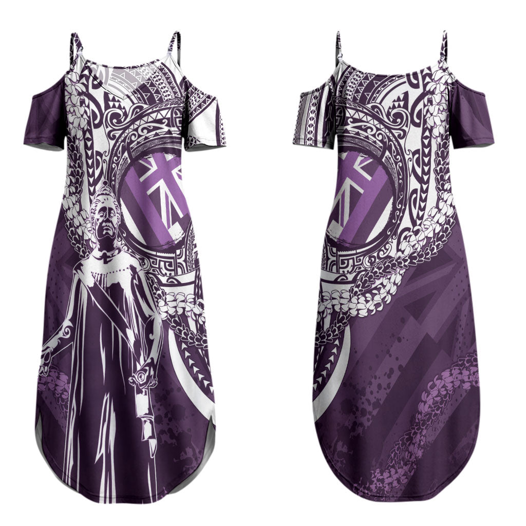 Hawaii Queen Liliuokalani Couples Matching Summer Maxi Dress and Hawaiian Shirt Hawaiian Maile Lei Flag Style LT05 - Polynesian Pride