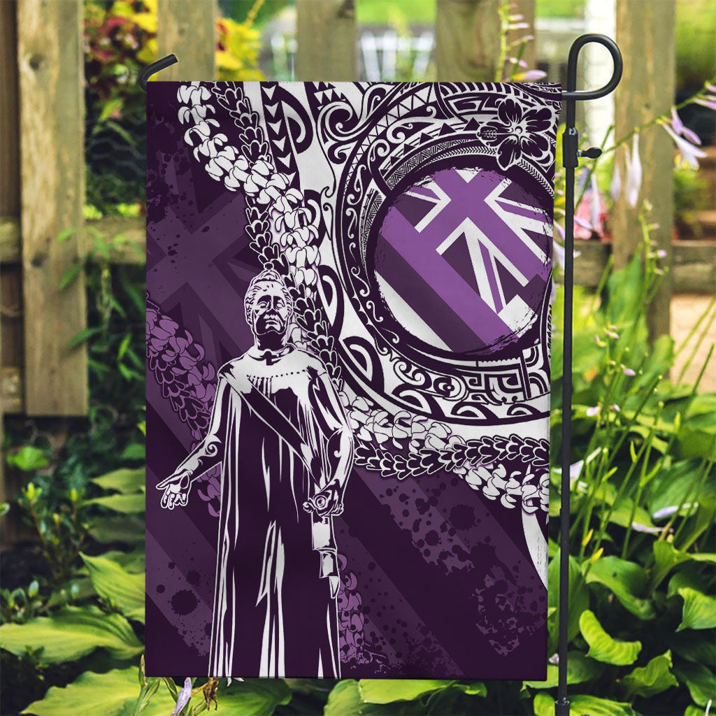 Hawaii Queen Liliuokalani Garden Flag Hawaiian Maile Lei Flag Style LT05 Garden Flag Purple - Polynesian Pride