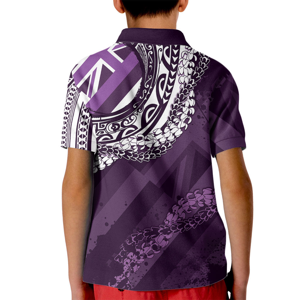 Hawaii Queen Liliuokalani Kid Polo Shirt Hawaiian Maile Lei Flag Style LT05 - Polynesian Pride