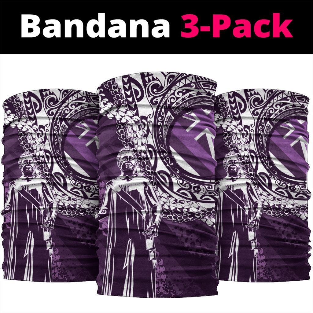 Hawaii Queen Liliuokalani Neck Gaiter Hawaiian Maile Lei Flag Style LT05 package One Size: 25*50cm Purple - Polynesian Pride