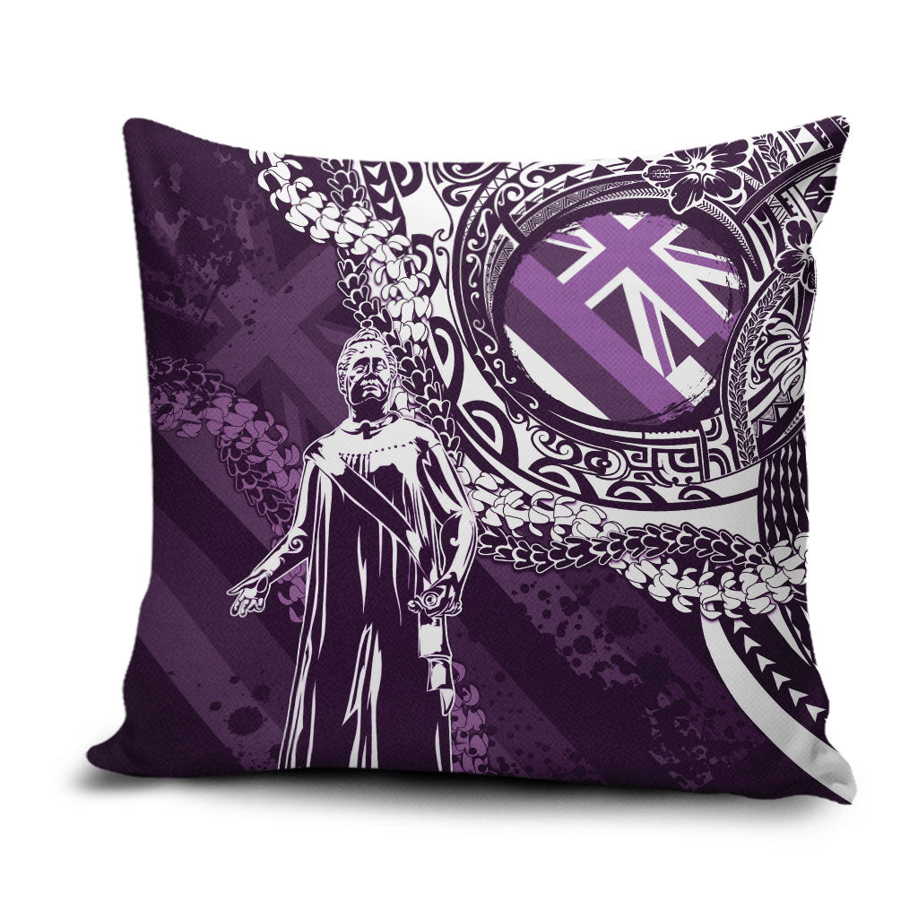 Hawaii Queen Liliuokalani Pillow Cover Hawaiian Maile Lei Flag Style LT05 Purple - Polynesian Pride