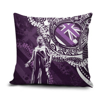Hawaii Queen Liliuokalani Pillow Cover Hawaiian Maile Lei Flag Style LT05 Purple - Polynesian Pride