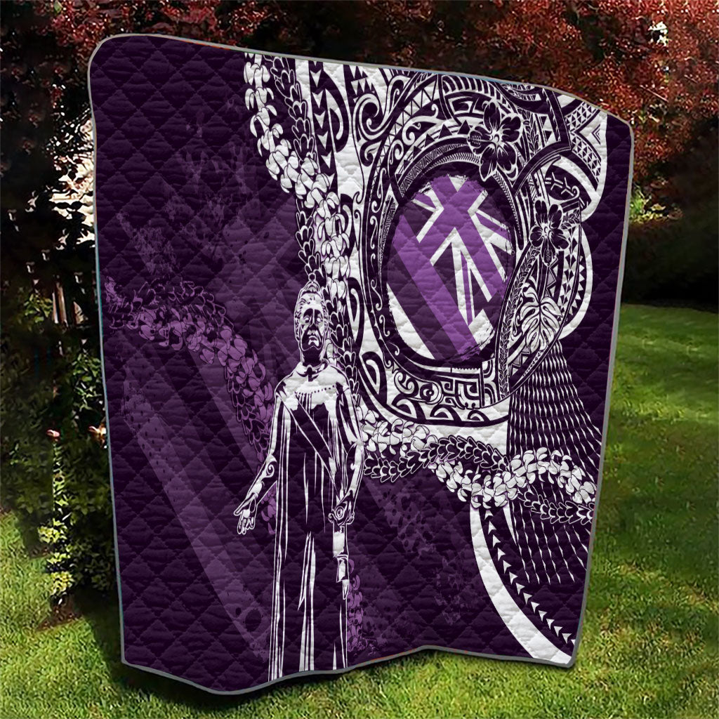 Hawaii Queen Liliuokalani Quilt Hawaiian Maile Lei Flag Style LT05 - Polynesian Pride