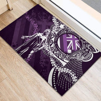 Hawaii Queen Liliuokalani Rubber Doormat Hawaiian Maile Lei Flag Style LT05 - Polynesian Pride