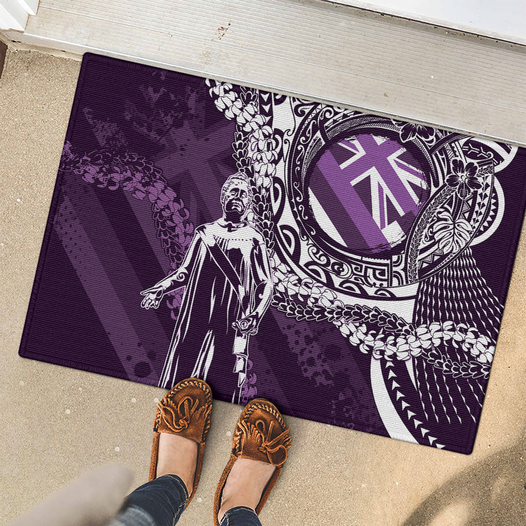 Hawaii Queen Liliuokalani Rubber Doormat Hawaiian Maile Lei Flag Style LT05 - Polynesian Pride