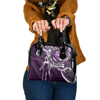 Hawaii Queen Liliuokalani Shoulder Handbag Hawaiian Maile Lei Flag Style LT05 One Size Purple - Polynesian Pride