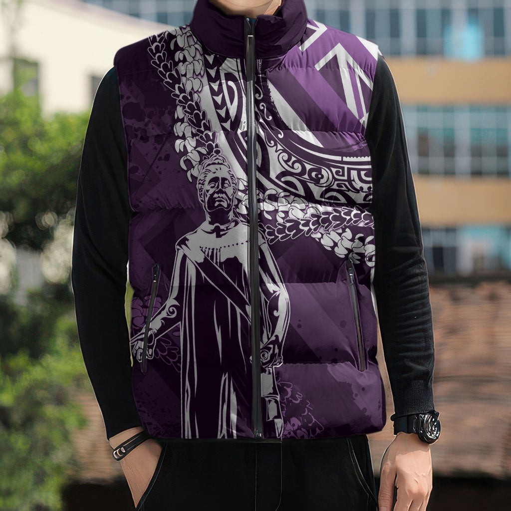Hawaii Queen Liliuokalani Sleeveless Puffer Jacket Hawaiian Maile Lei Flag Style LT05 - Polynesian Pride