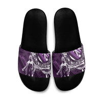 Hawaii Queen Liliuokalani Slide Sandals Hawaiian Maile Lei Flag Style LT05 Purple - Polynesian Pride