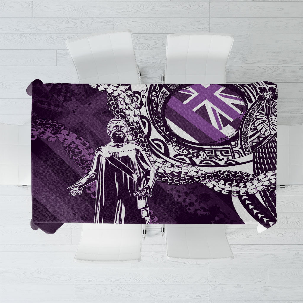Hawaii Queen Liliuokalani Tablecloth Hawaiian Maile Lei Flag Style LT05 Purple - Polynesian Pride