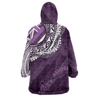 Hawaii Queen Liliuokalani Wearable Blanket Hoodie Hawaiian Maile Lei Flag Style LT05 - Polynesian Pride