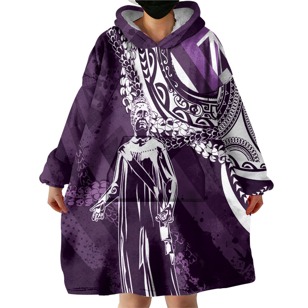 Hawaii Queen Liliuokalani Wearable Blanket Hoodie Hawaiian Maile Lei Flag Style LT05 - Polynesian Pride