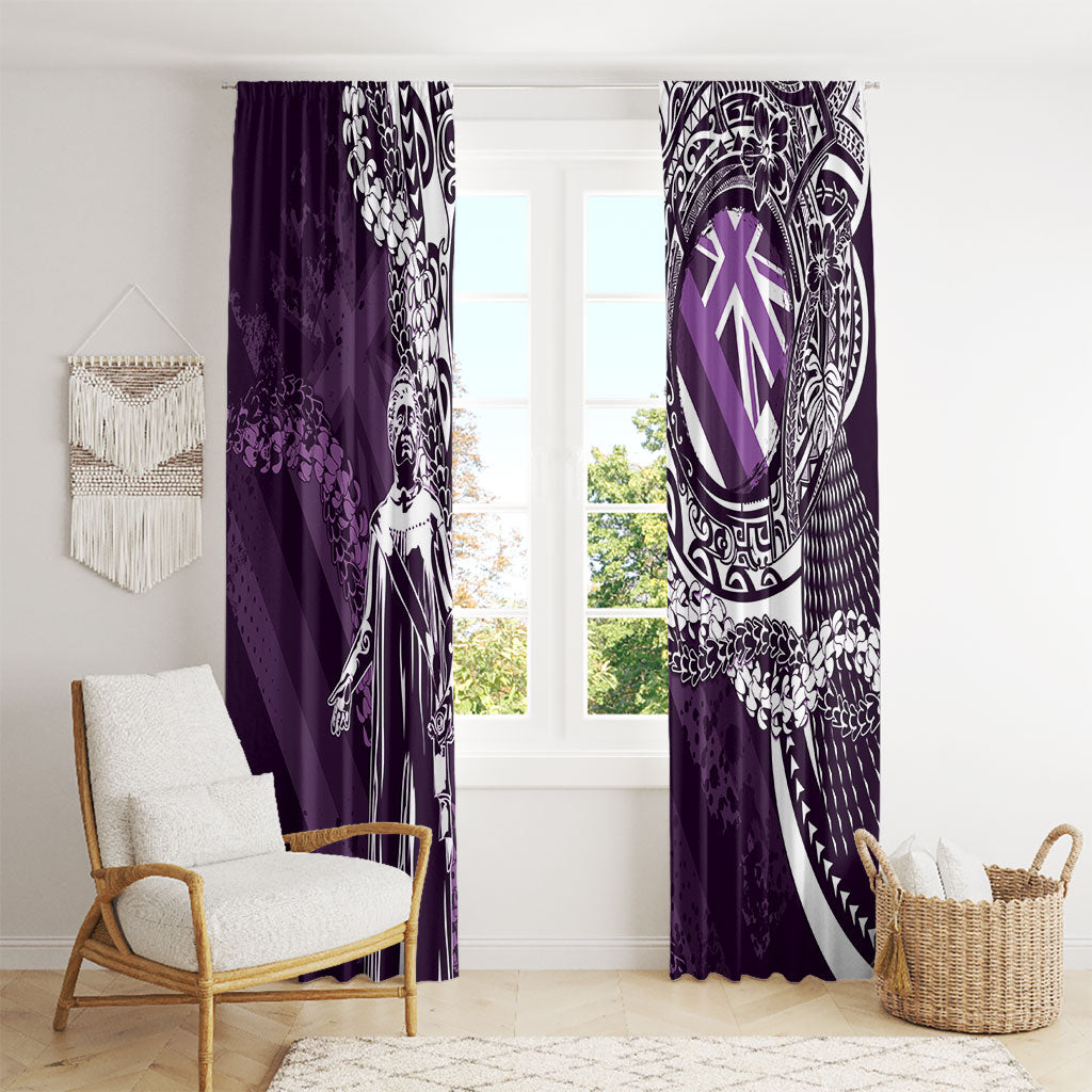Hawaii Queen Liliuokalani Window Curtain Hawaiian Maile Lei Flag Style LT05 - Polynesian Pride