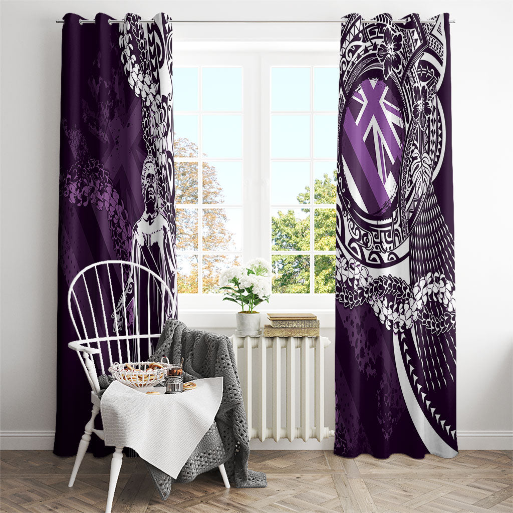 Hawaii Queen Liliuokalani Window Curtain Hawaiian Maile Lei Flag Style LT05 - Polynesian Pride