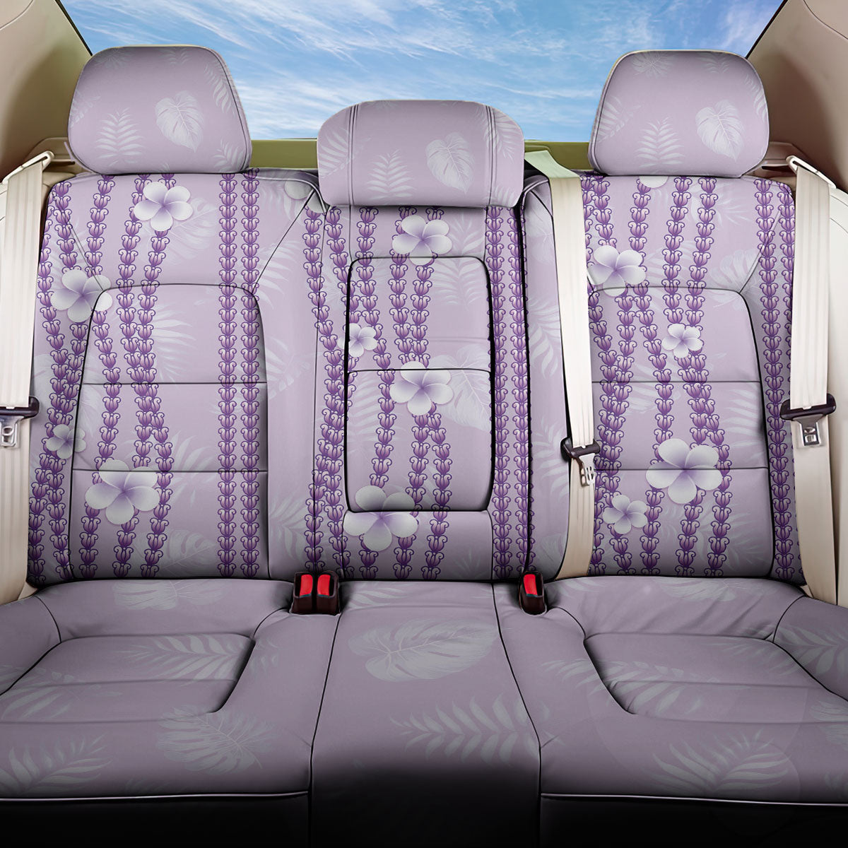 Hawaii Queen Liliuokalani Back Car Seat Cover Lavender Lei Pua Kalaunu LT05 One Size Lavender - Polynesian Pride