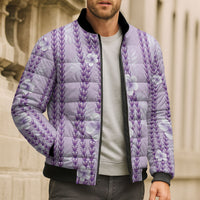 Hawaii Queen Liliuokalani Bomber Puffer Jacket Lavender Lei Pua Kalaunu LT05 - Polynesian Pride