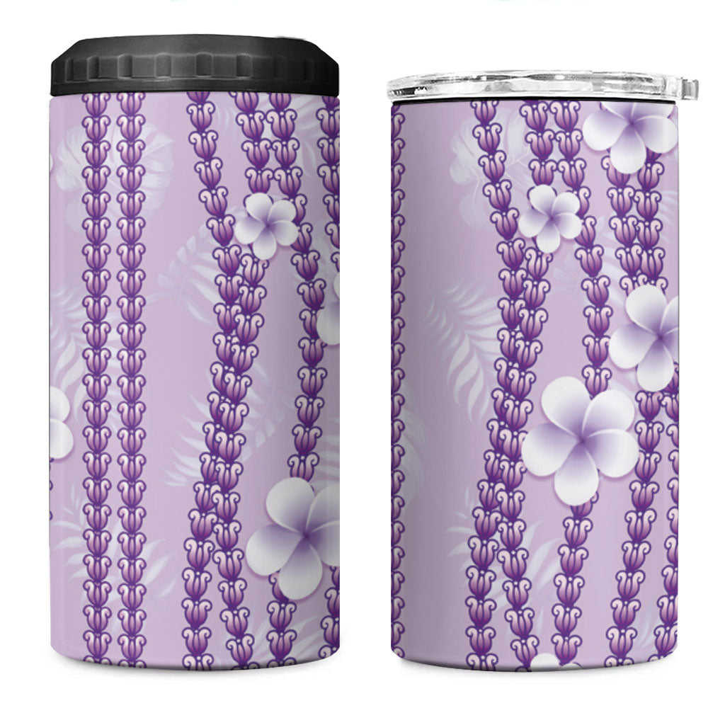 Hawaii Queen Liliuokalani 4 in 1 Can Cooler Tumbler Lavender Lei Pua Kalaunu LT05 One Size: 16 oz Lavender - Polynesian Pride