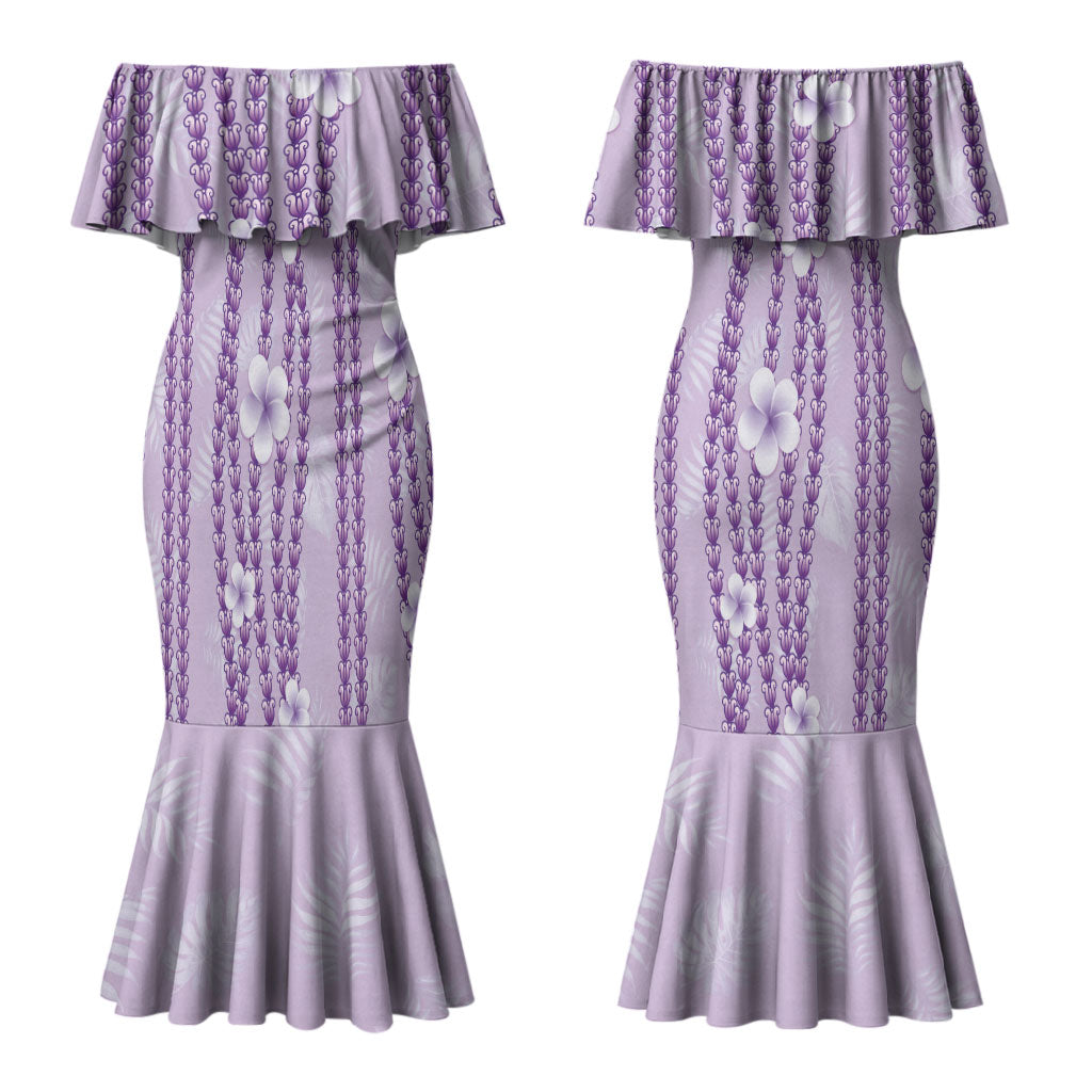 Hawaii Queen Liliuokalani Couples Matching Mermaid Dress and Long Sleeve Button Shirt Lavender Lei Pua Kalaunu LT05 - Polynesian Pride