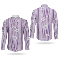 Hawaii Queen Liliuokalani Couples Matching Tank Maxi Dress and Long Sleeve Button Shirt Lavender Lei Pua Kalaunu LT05 - Polynesian Pride