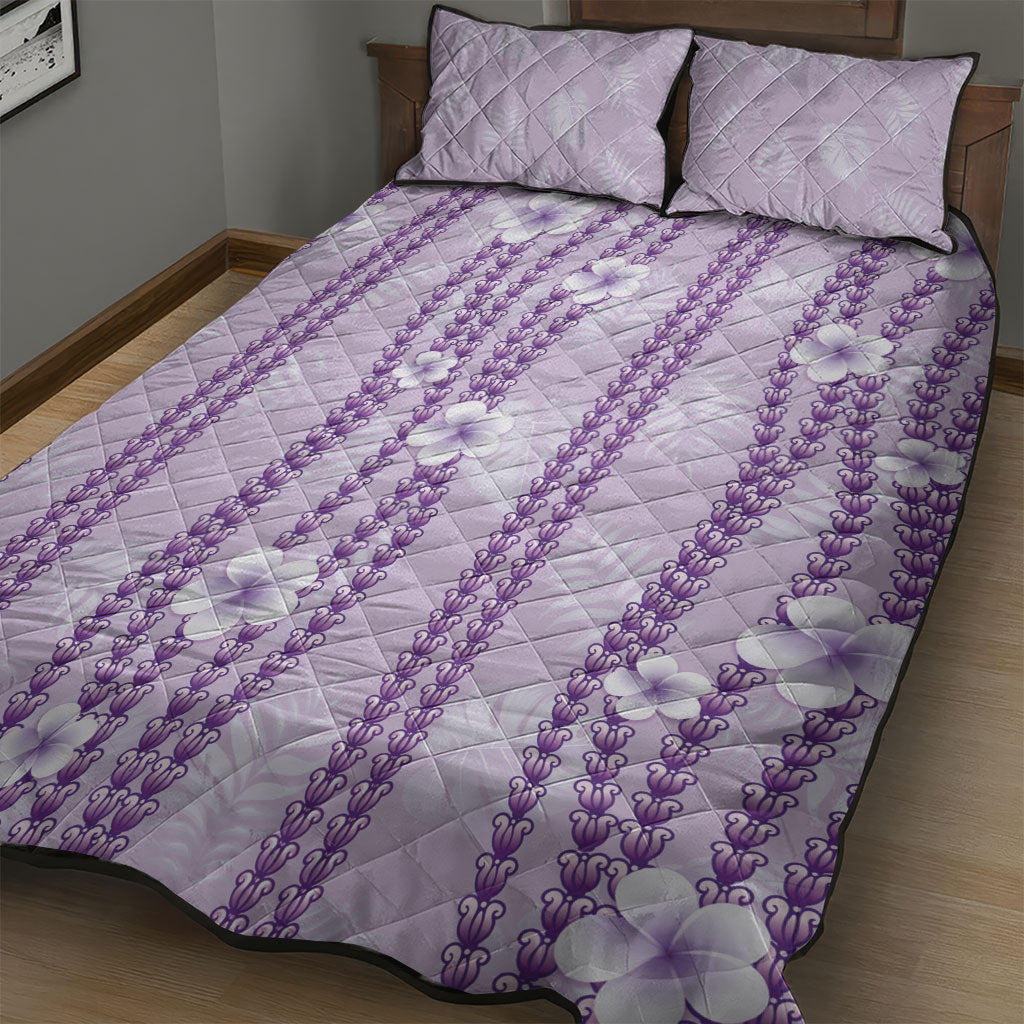 Hawaii Queen Liliuokalani Quilt Bed Set Lavender Lei Pua Kalaunu LT05 - Polynesian Pride