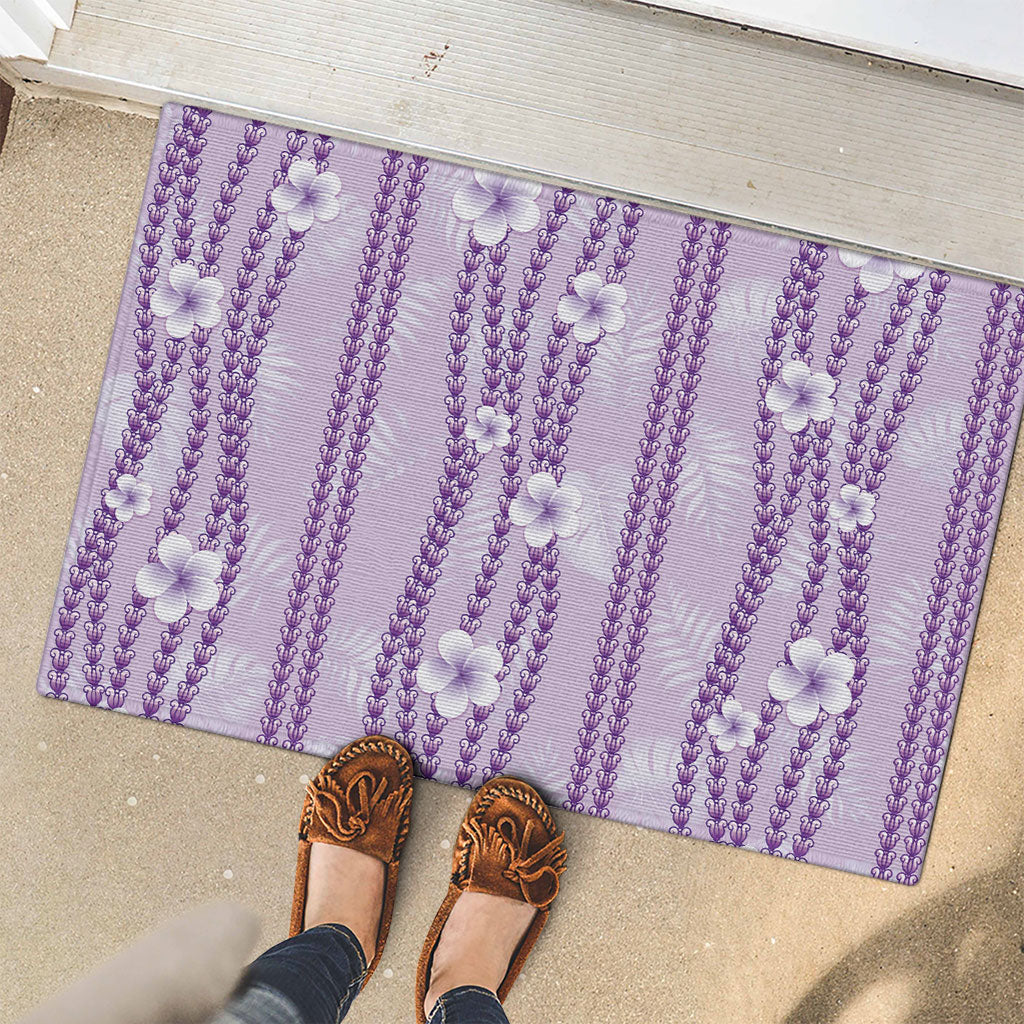 Hawaii Queen Liliuokalani Rubber Doormat Lavender Lei Pua Kalaunu LT05 - Polynesian Pride