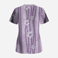 Hawaii Queen Liliuokalani Scrub Top Lavender Lei Pua Kalaunu LT05 - Polynesian Pride