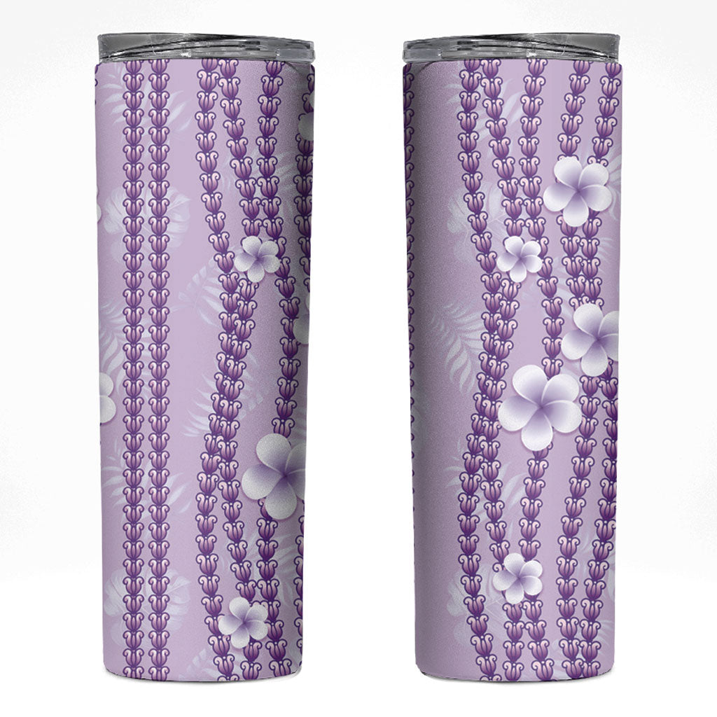Hawaii Queen Liliuokalani Skinny Tumbler Lavender Lei Pua Kalaunu LT05 Lavender - Polynesian Pride