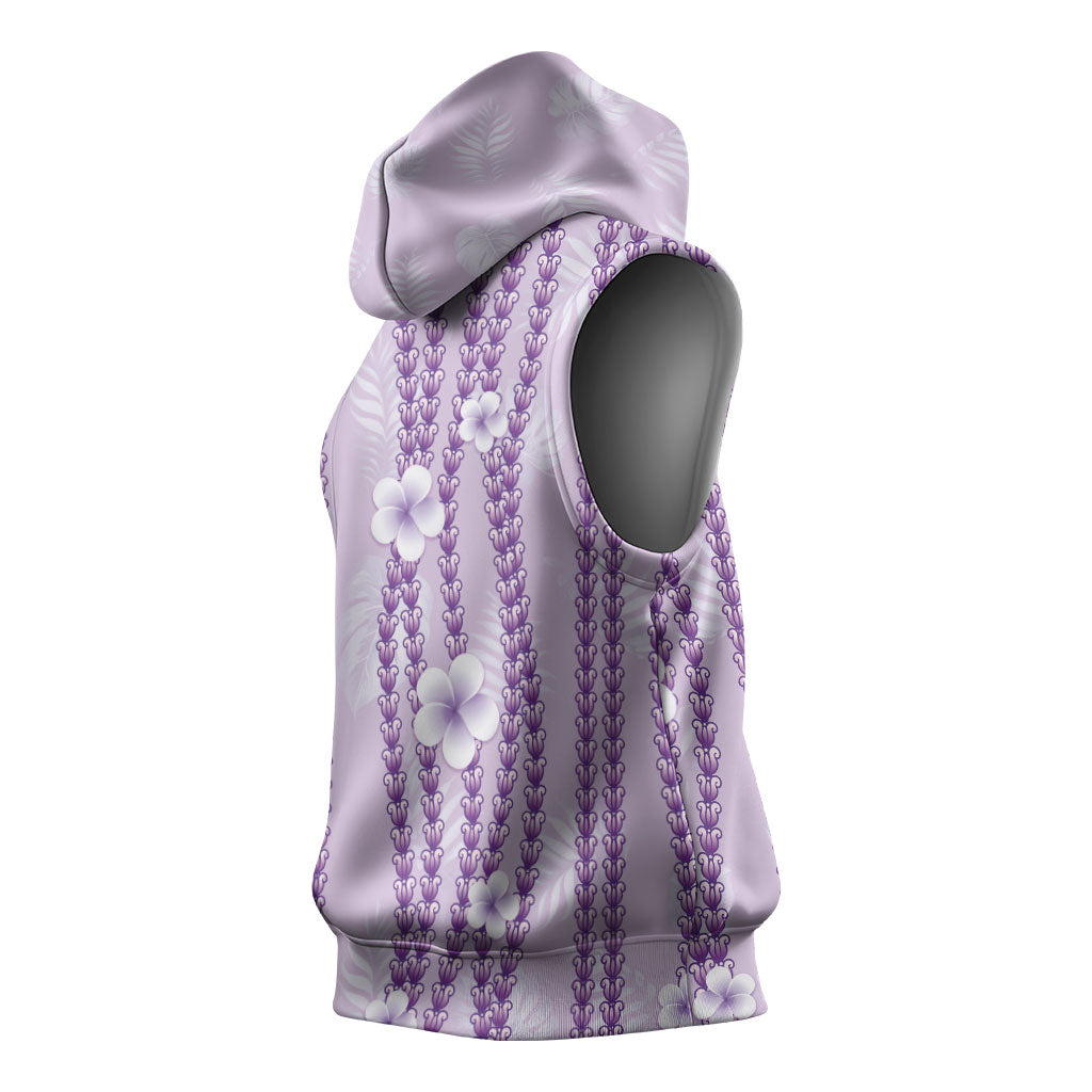 Hawaii Queen Liliuokalani Sleeveless Hoodie Lavender Lei Pua Kalaunu LT05 - Polynesian Pride