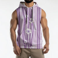 Hawaii Queen Liliuokalani Sleeveless Hoodie Lavender Lei Pua Kalaunu LT05 - Polynesian Pride